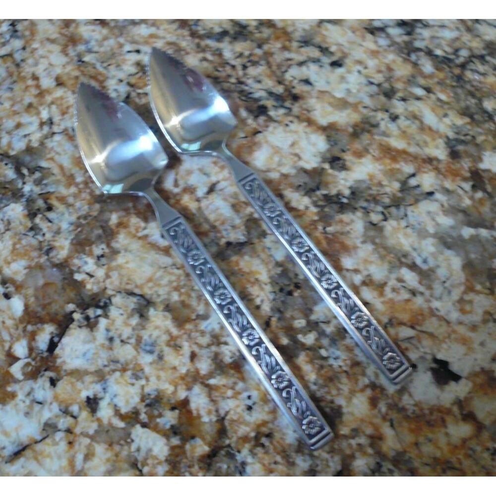 Gold Standard NIGHT BLOSSOM 2 Serrated Grapefruit Spoons Stainless Steel Japan